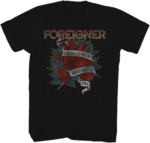 Foreigner - I Want to Know What Love Is 1984 T-Shirt - Medium Black TS0001FORA2