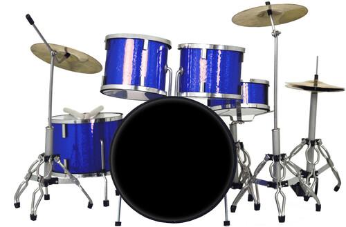 Classic 5-Piece Blue Sparkle Finish 1:4 Scale Miniature Drum Set Replica