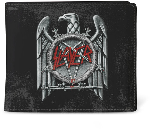 Rocksax - Slayer - Silver Eagle Logo - Wallet with Coin Pocket (Black/Silver)