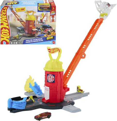 Mattel - Hot Wheels City Super Fire Station Rescue Playset