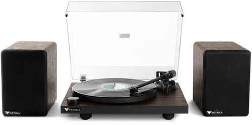 Victrola VTTS-1-ESP Premiere T1 Bluetooth Wireless Record Player with Bookshelf Monitors
