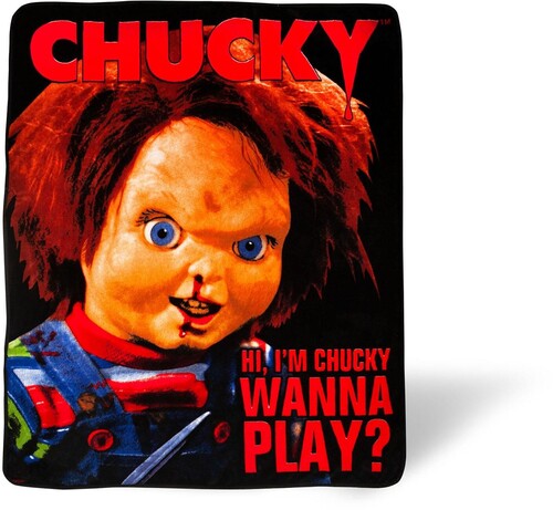 CHILD'S PLAY CHUCKY WANNA PLAY FLEECE BLANKET