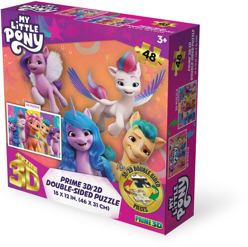 My Little Pony 48pc 18x12 in 3D/2D Double-Sided Puzzle
