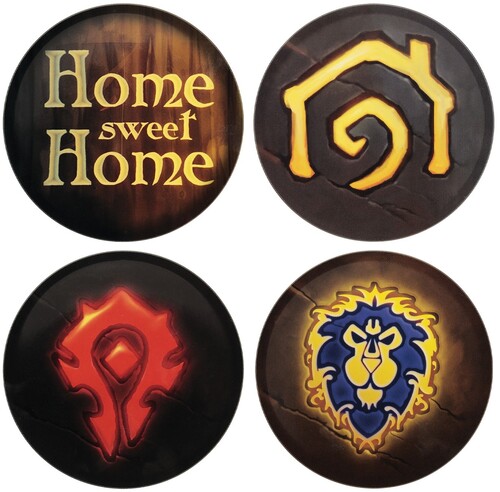 WORLD OF WARCRAFT SET OF 4 PRINTED METAL COASTERS