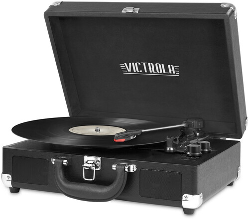 Victrola Vsc550Btbk Bt Suitcase Turntable Black - Victrola VSC-550BT-BK Bluetooth Wireless Suitcase Turntable 3 Speed    (Black)