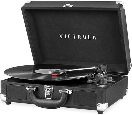 VICTROLA ITVS550BLK VINTAGE SUITCASE TRNTBL BLK