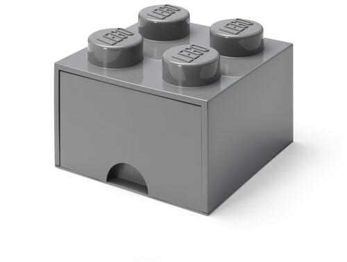 LEGO BRICK DRAWER WITH 4 KNOBS DARK GREY