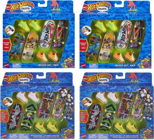 Mattel - Hot Wheels Skateboard and Shoe 4-Pack 4-Piece G Assortment