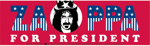 Frank Zappa - Zappa for President - Bumper Sticker 6-Pack