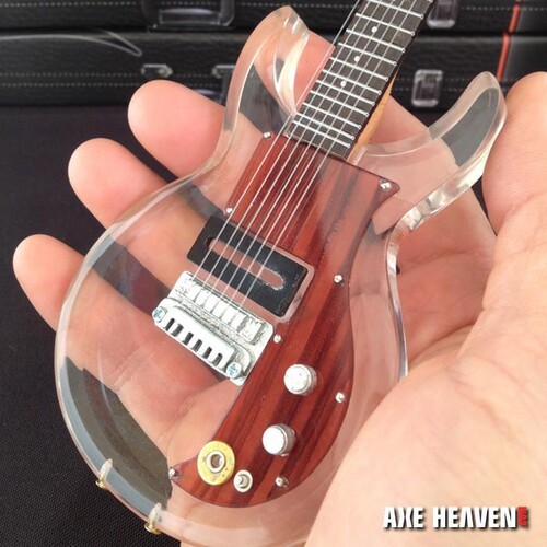 1969 See Through Acrylic 10 Inch Miniature Guitar Replica Collectible