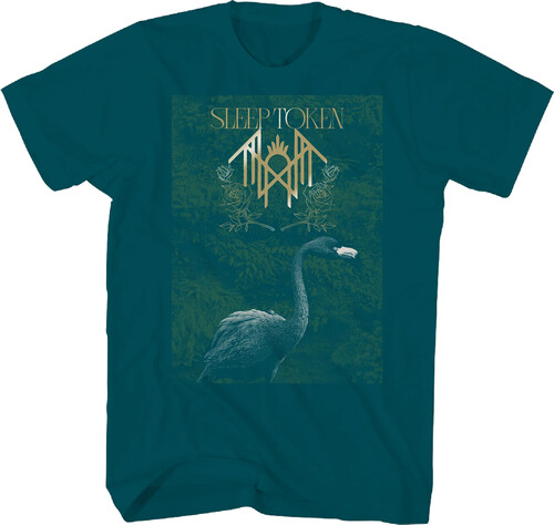 SLEEP TOKEN ALBUM CVR GOLD INK T-SHIRT LRG TEAL