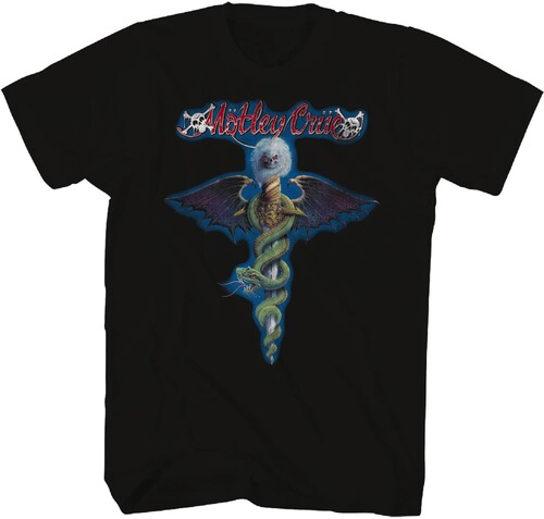 MOTLEY CRUE DR. FEELGOOD BLUE DRAGON TSHRT LRG BLK