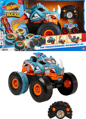 HOT WHEELS RC MONSTER TRUCK TRANSFORMING RHINOMITE