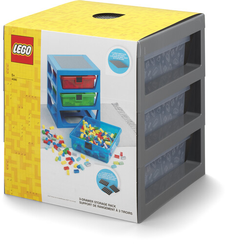 LEGO 3 DRAWER STORAGE RACK GREY