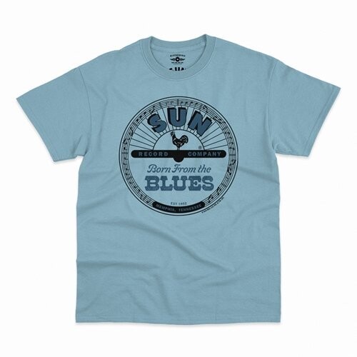 SUN RECORDS BORN BLUES T-SHIRT LIGHT BLUE MEDIUM