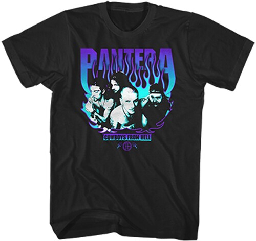 Pantera - Cowboys from Hell Purple Flame T-Shirt - Medium Black 3151137404