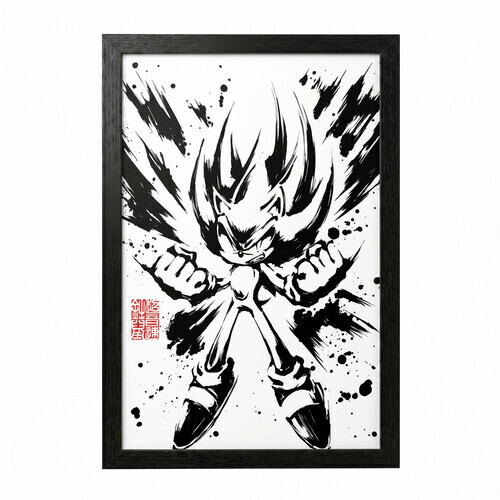SONIC - INKED SUPER SONIC 11X17 FRAMED GEL COAT