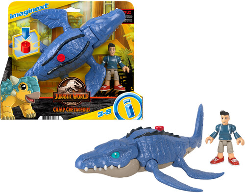 Fisher Price - Imaginext Jurassic World Camp Cretaceous Mosasaurus & Kenji