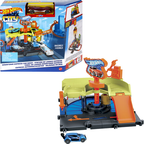 HW CITY CAR WASH SPEED CLEAN PLAYSET