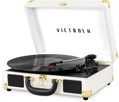Victrola VSC-550BT-WHT Journey Bluetooth Suitcase 3 Speed Turntable (White)