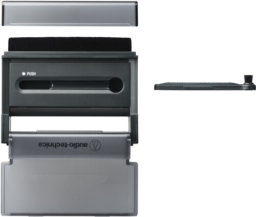 Audio Technica at-6028 Cleaning Kit/Cover Stand Bl - Audio Technica AT6028 Record & Stylus Cleaning Tools With Record Cover Stand Black vinyl record cover