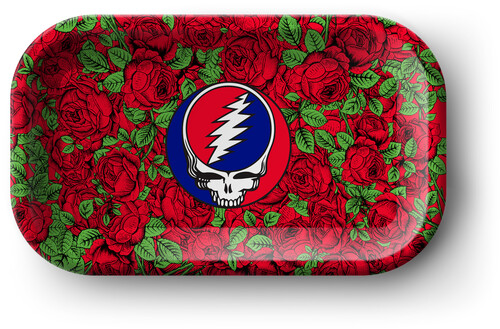 Blazy Susan - Dead Head - Rose Steal Your Face - Tin Rolling Tray - Medium
