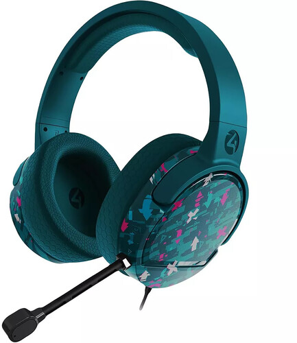 PC Accessory:  Wired Headset - 4Gamers C6-100 GLITCH - Teal:  Compatible with PC, Switch, PS5, Xbox X|S