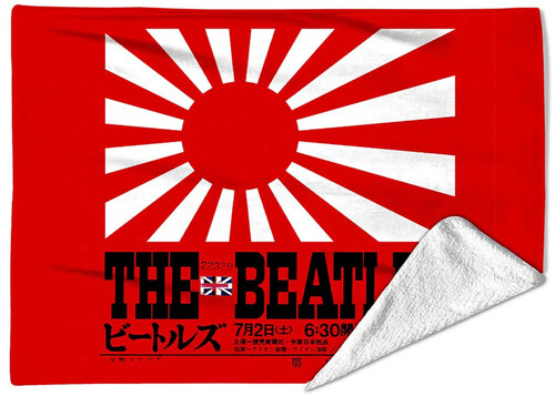 Rocksax - The Beatles - Japan Flag - Sherpa Fleece Blanket (60 in x 80 in)