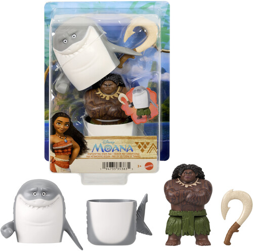 Mattel - Disney Moana Shapeshifting Shark Maui Small Doll With Transforming Shark Outfit