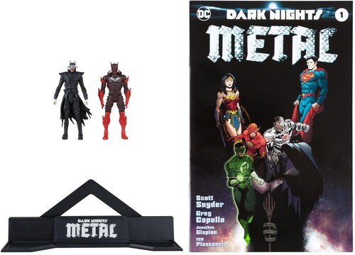 DC Direct - Dark Knights Metal #1 - Page Punchers - Batman who Laughs & Red Death Figure 2-Pack with Comic
