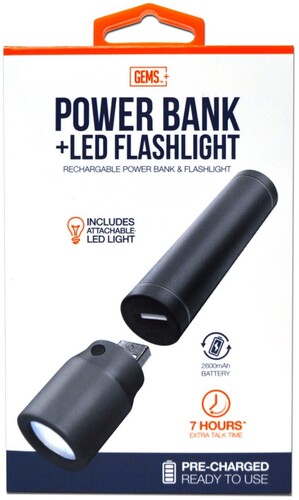 GEMS -Rechargable Powerbank and LED Flashlight