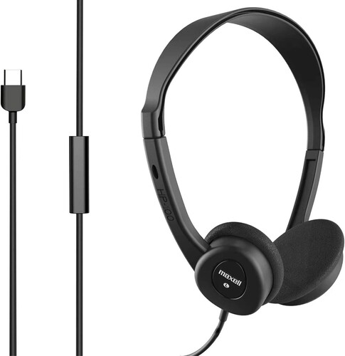MAXELL HP-101 USB-C WIRED HEADPHONE WITH MIC BLACK