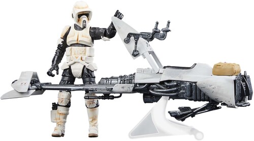 Star Wars: The Mandalorian Vintage Speeder Bike, Scout Trooper and Grogu Action Figure Set - 3pk