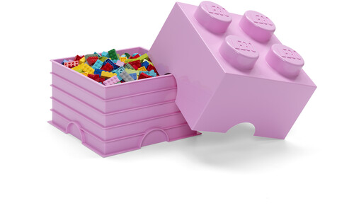 LEGO STORAGE BRICK WITH 4 KNOBS LIGHT PURPLE