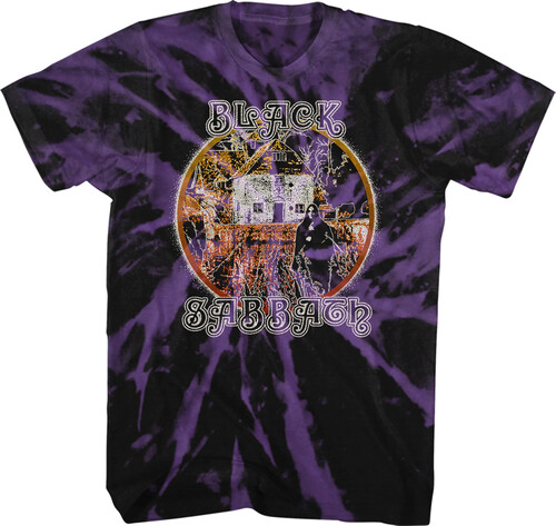 Black Sabbath - Witch Album Cover T-Shirt - 2XL Black / Purple Spiral Wash 34192045A5