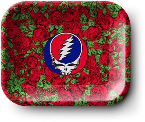 Blazy Susan - Dead Head - Rose Steal Your Face - Tin Rolling Tray - Small