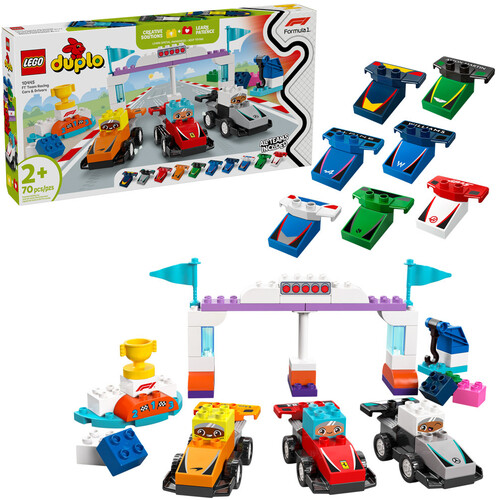 LEGO DUPLO TOWN F1 TEAM RACE CARS & DRIVERS