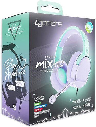 4GAMERS UNI PANTHER GAME HEADSET - LAVENDER MINT