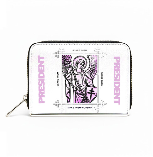 ROCKSAX PRESIDENT ANGEL LOGO PURSE WHITE
