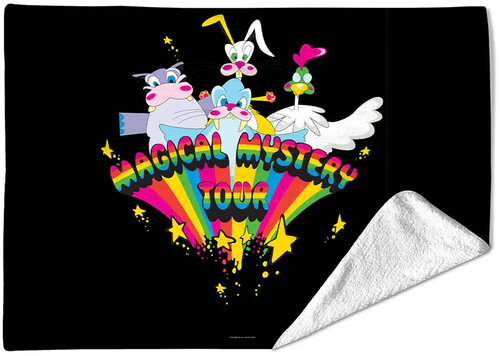 Rocksax - The Beatles - Magical Mystery Characters Black - Sherpa Fleece Blanket (60 in x 80 in)