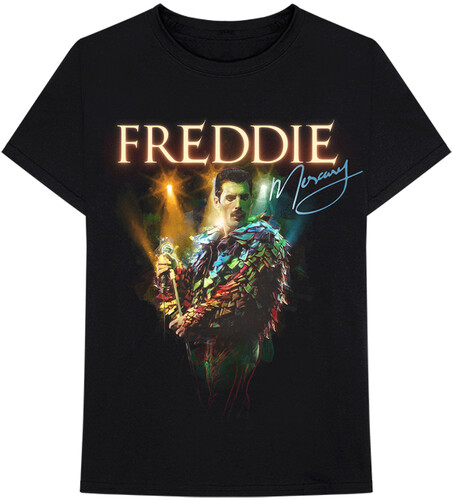 Freddie Mercury - Freddie Mercury Feathers Black Unisex Short Sleeve T-shirt 2XL