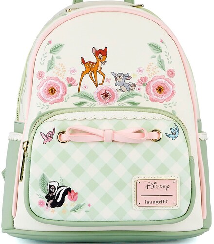 Loungefly Disney Bambi Spring Time Gingham Mini Backpack Back Cactus Music