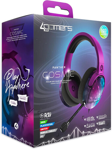 PC Accessory:  Wired Headset - 4Gamers C6 -100 - Panther Mint & Lavendar:  Compatible with PC, Switch, PS5, Xbox X|S