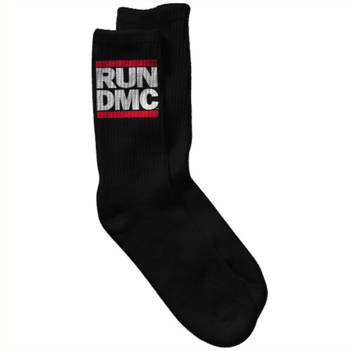 RUN-D.M.C. - RUN DMC Logo Black Unisex Crew Socks [Men's Shoe Size 6-12]