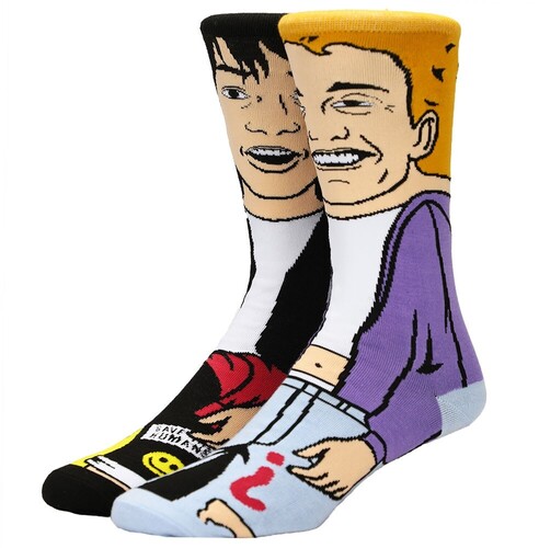 Bill & Ted's Excellent Adventure [Movie] - Bill & Ted's Excellent Adventure Bestie 360 Character Print Crew Socks Men's Shoe Size 8-12
