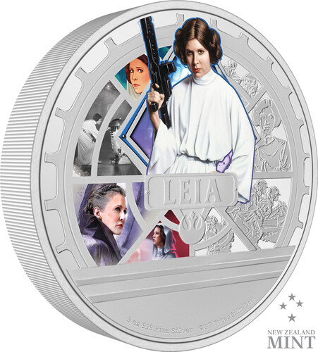 STAR WARS PRINCESS LEIA 3OZ SILVER COIN