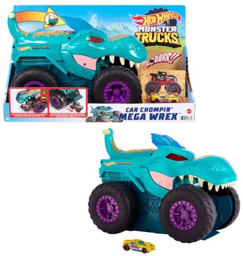 Hot Wheels Monster Trucks Car Chompin' Mega Wrex Vehicle, for Ages