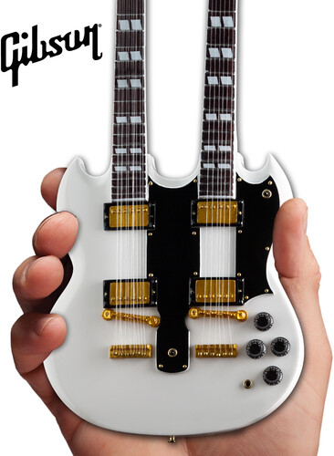 Gibson SG EDS-1275 Doubleneck White 10 Inch Miniature Guitar Replica