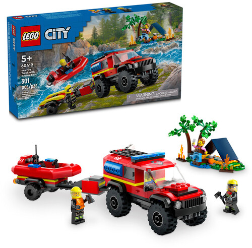 LEGO CITY FIRE 4X4 FIRE TRUCK WITH RESCUE BOAT