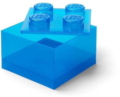 LEGO STORAGE BRICK TOP LID TRANSLUCENT BLUE